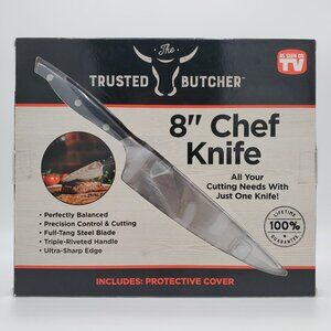 The Trusted Butcher 8" Kitchen Chef Knife As Seen On TV With Protective Cover